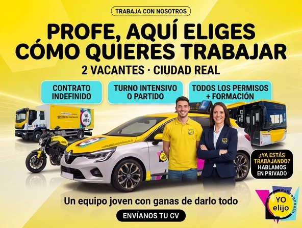 Imagen de portada de [PROFES DE CIUDAD REAL] Aqui puedes — YOelijo autoescuela